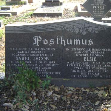 POSTHUMUS Sarel Jacob 1929-1975 &amp; Elsie 1930-1976