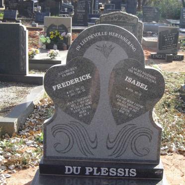 PLESSIS Frederick, du 1971-2007 :: DU PLESSIS Isabel 1938-