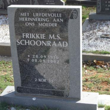 SCHOONRAAD Frikkie M.S. 1930-2002