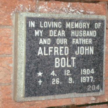 BOLT Alfred John 1904-1977