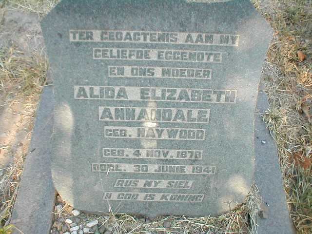 ANNANDALE Alida Elizabeth nee HAYWOOD 1878-1941