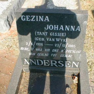 ANDERSEN Gezina Johanna nee VAN WYK 1906-1985