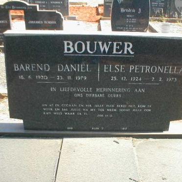BOUWER Barend Daniel 1920-1979 &amp; Else Petronella 1924-1973