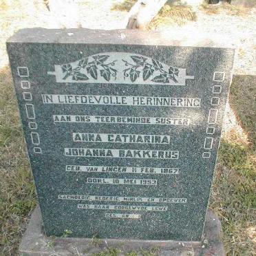 BAKKERUS Anna Catharina Johanna nee VAN LINGEN 1867-1953