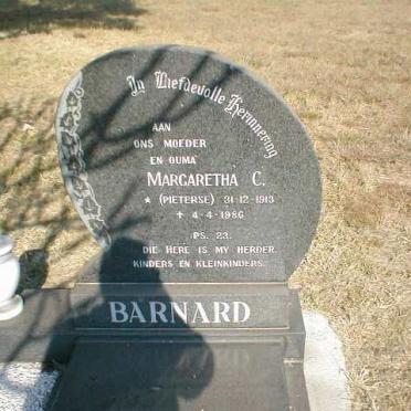 BARNARD Margaretha  C. nee PIETERSE 1913-1986