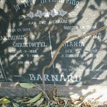 BARNARD Marthinus Christoffel 1886-1961 &amp; Anna Maria 1892-1975