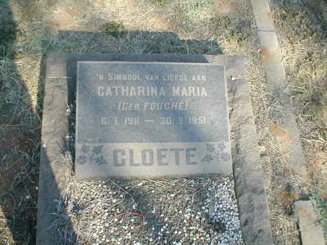 CLOETE Catharina Maria nee FOUCHE 1911-1951