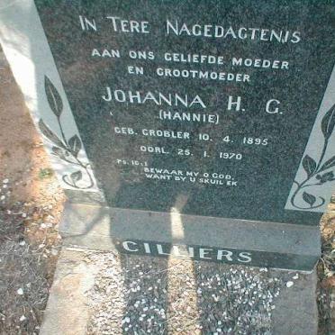 CILLIERS Johanna H.G. nee GROBLER 1895-1970