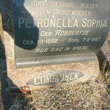 COMBRINCK Petronella Sophia nee ROBBERTSE 1892-1967