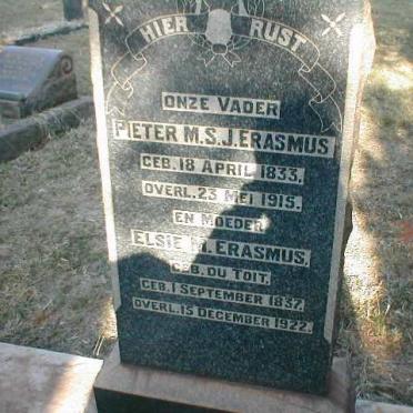 ERASMUS Pieter M.S.J. 1833-1915 &amp; Elsie M. DU TOIT 1837-1922