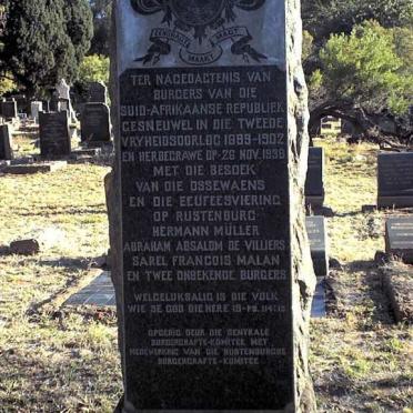 2. Monument erected for the South African Burgers - Anglo Boer War 1899-1902