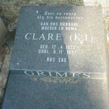 GRIMES Clare K.I. 1922-1997