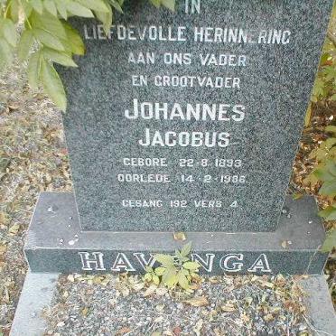 HAVENGA Johannes Jacobus 1893-1986