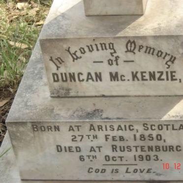 MCKENZIE Duncan 1850-1903