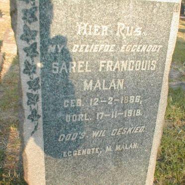 MALAN Sarel Francouis 1886-1918