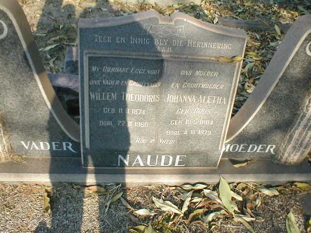 NAUDE Willem Theodorus 1874-1966 &amp; Johanna Aletha ROOS 1884-1979