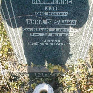 NOLTE Anna Susanna nee MALAN 1888-1972