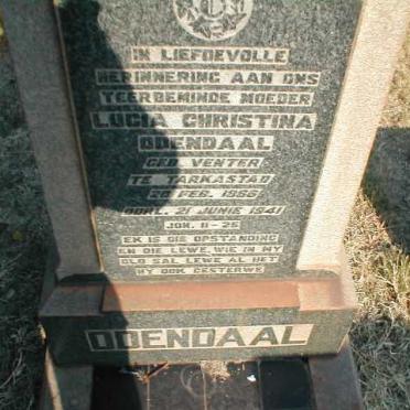 ODENDAAL Lucia Christina nee VENTER 1866-1941