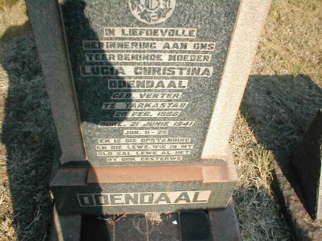 ODENDAAL Lucia Christina nee VENTER 1866-1941