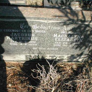 ROETS Jacobus Marthinus 1891-1959 &amp; Magdalena Elizabeth 1895-1987