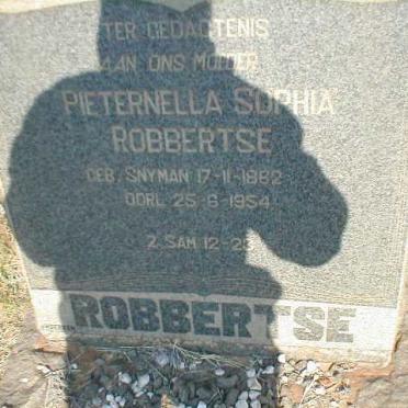 ROBBERTSE Pieternella Sophia nee SNYMAN 1882-1954