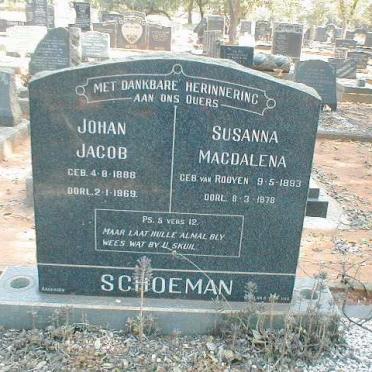 SCHOEMAN Johan Jacob 1888-1969 &amp; Susanna Magdalena VAN ROOYEN 1893-1978