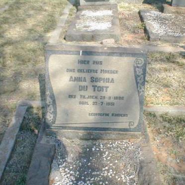 TOIT Anna Sophia, du nee VILJOEN 1886-1951
