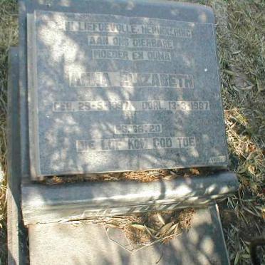 TOIT Anna Elizabeth, du 1897-1987