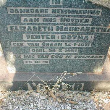 VENTER Elizabeth Margaretha, formerly BOTHA nee VAN GRAAN 1871-1951