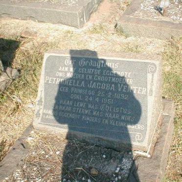 VENTER Petronella Jacoba nee PRINSLOO 1892-1951