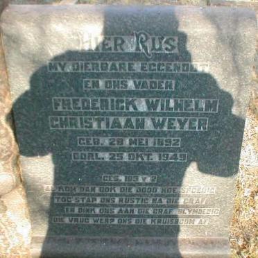 WEYER Frederick Wilhelm Christiaan 1892-1949