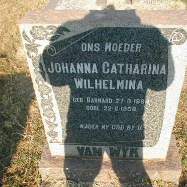 WYK Johanna Catharina Wilhelmina, van, nee BARNARD 1884-1958