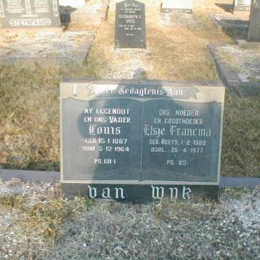 WYK Louis, van 1887-1964 &amp; Elsje Francina ROETS 1889-1977