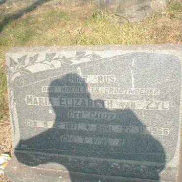 ZYL Maria Elizabeth, van nee CALITZ 1877-1966