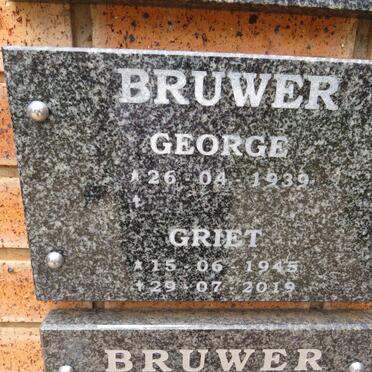 BRUWER George 1939- & Griet 1945-2019