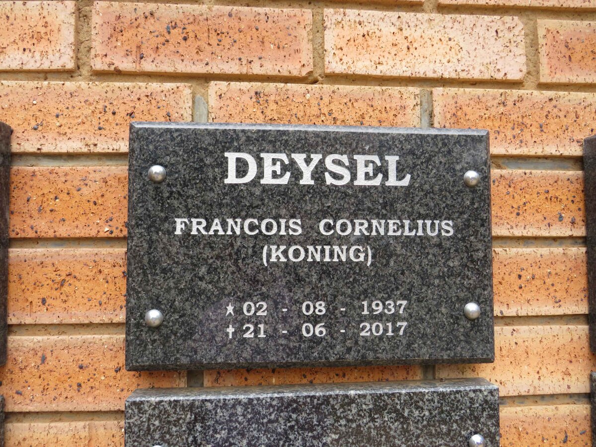 DEYSEL Francois Cornelius 1937-2017