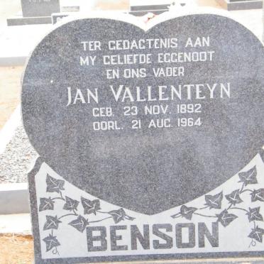 BENSON Jan Vallentyn 1892-1964