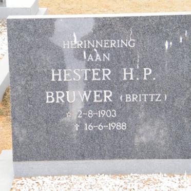 BRUWER Hester H.P. nee BRITTZ 1903-1988