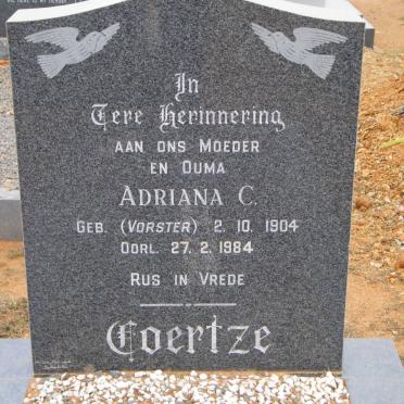 COERTZE Adriana C. nee VORSTER 1904-1984