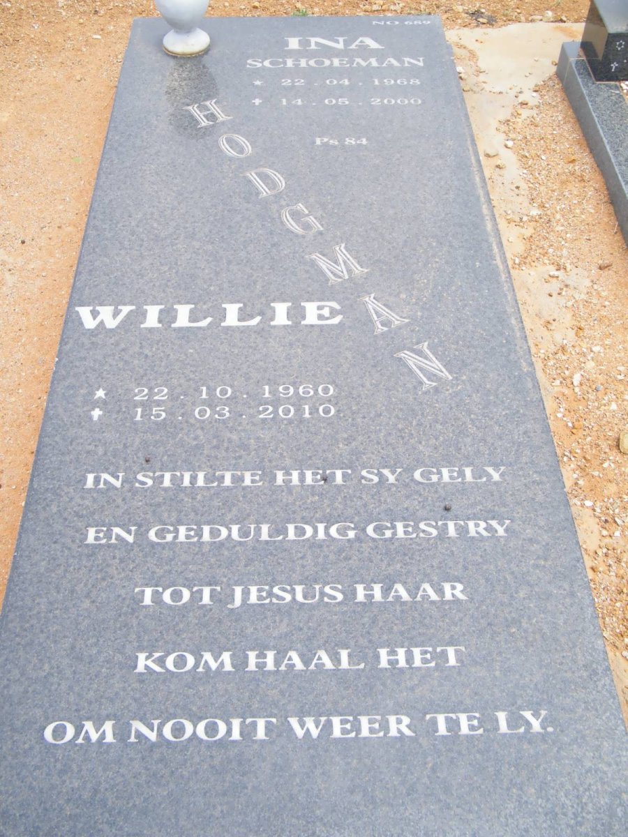 HODGMAN Willie 1960-2010 :: SCHOEMAN Ina 1968-2000