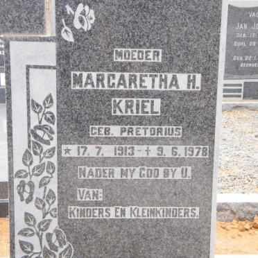 KRIEL Margaretha H. nee PRETORIUS 1913-1978