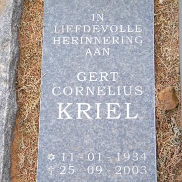 KRIEL Gert Cornelius 1934-2003