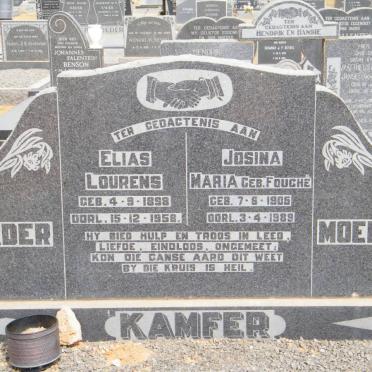 KAMFER Elias Lourens 1898-1958 &amp; Josina Maria FOUCHE 1905-1989