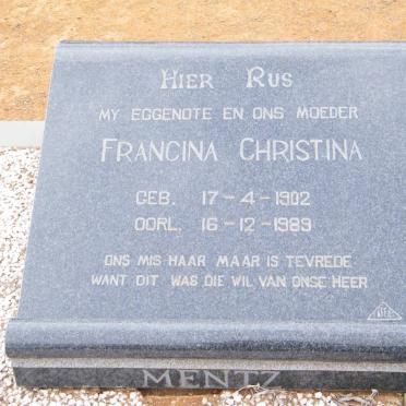 MENTZ Francina Christina 1902-1989