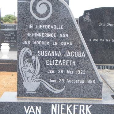 NIEKERK Susanna Jacoba Elizabeth, van 1923-1986
