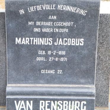 RENSBURG Marthinus Jacobus, van 1898-1971