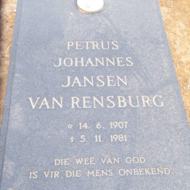 RENSBURG Petrus Johannes, Jansen van 1907-1981