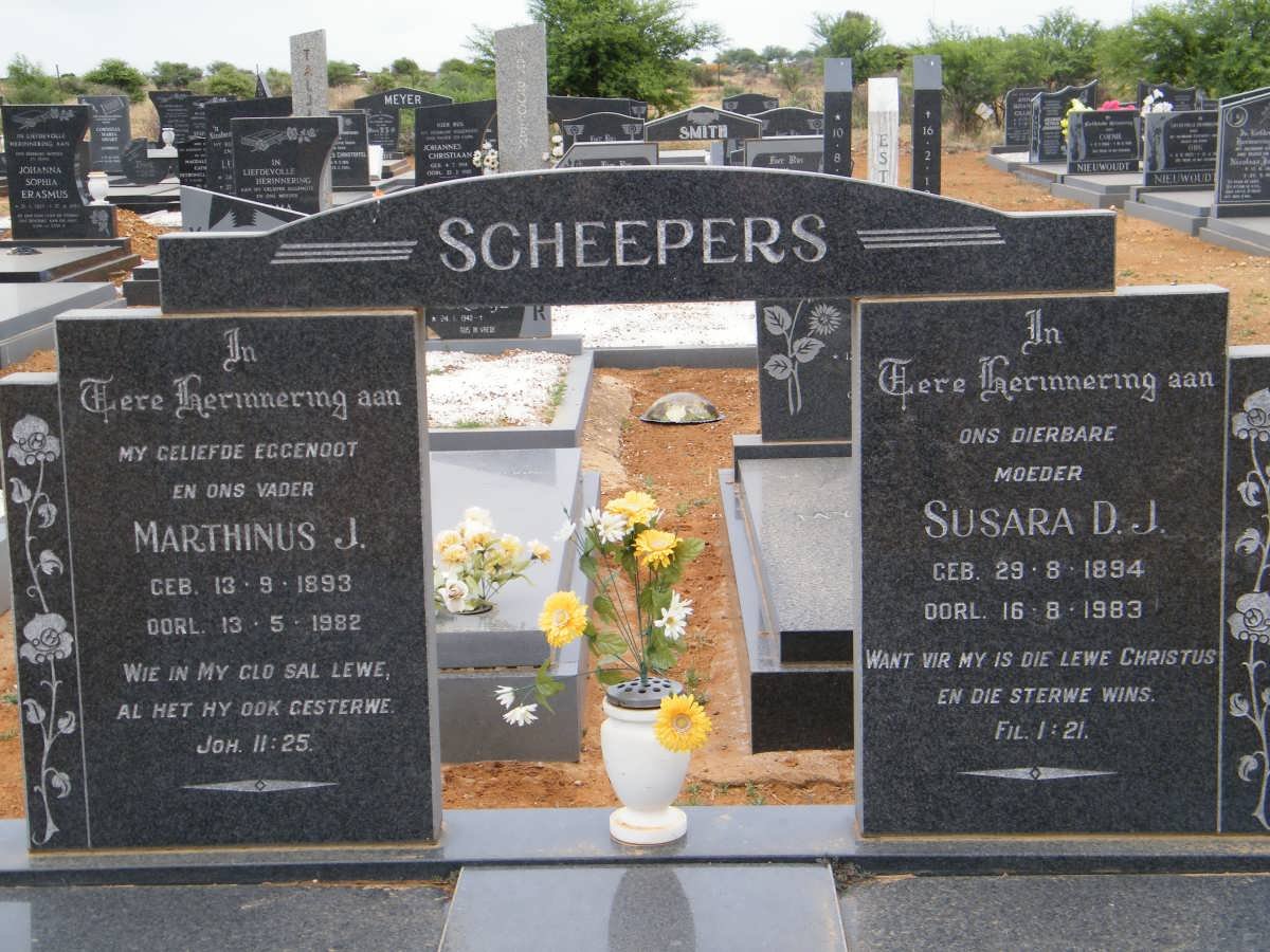 SCHEEPERS Marthinus J. 1893-1982 &amp; Susara D.J. 1894-1983