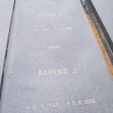 WESTHUIZEN Aletta D., v.d. 1921-1968 :: WESTHUIZEN Barend J., v.d. 1965-1966