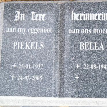 ? Piekels 1937-2005 &amp; Bella 1942-